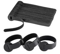 KEYRI 70 Piezas Bridas de Cable Reutilizables, Organizador de Cables Negras Ajustables Organizador Management de Cables para Alambres Mangueras Cuerdas Garaje Planta (Negro)