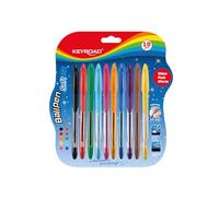 Keyroad Bolígrafo clásico Ball Pen Soft Jet, 0,7 mm, juego de 10 unidades, blíster, mezcla de colores, bolígrafo desechable