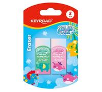 KEYROAD Jelly Fun - Juego de gomas de borrar, para lápices y lápices de colores, para oficina, guardería, escuela, niños, 2 unidades por paquete, mezcla de colores al azar