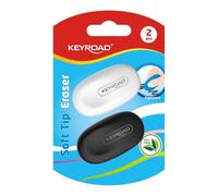 KEYROAD Juego de gomas de borrar, mango ergonómico, sin PVC, para la oficina y la escuela, 2 unidades por paquete, 51 x 28 x 10 mm, mezcla de colores, al azar