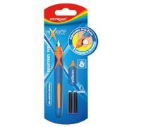 KEYROAD OFFICE POINT GERMANY Exact Pluma estilográfica para niños, incluye 2 cartuchos de tinta, zona de agarre ergonómico, color azul