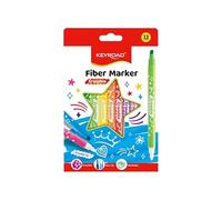 KEYROAD Rotuladores de fibra, colores brillantes, borrables, 12 unidades por paquete, mezcla de colores, para estudiantes, guardería, escuela, universidad