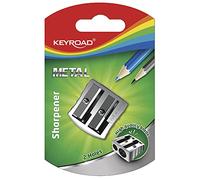 Keyroad Sacapuntas de Metal - Blíster Con 1 Metálico - Lápices de Hasta 11 mm - 2 Usos - Infantil Ergonómico
