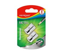 Keyroad - Sacapuntas de Metal Blíster Con 2 Metálicos - Lápices de 8 mm - 1 Uso - Infantil Ergonómico - Útiles Escolares