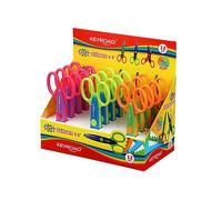 KEYROAD Tijeras escolares creativas / 12 unidades - Paquete de 12 unidades/Olas decorativas en zigzag, tijeras de 14 cm, mango de plástico, acero inoxidable, patrón de dientes para hobby,