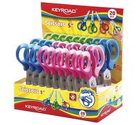 KeyRoad Tijeras escolares para niños, 12 cm, 20 unidades, con cuchillas redondeadas, mango de plástico