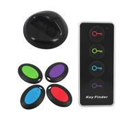 Keys Finder - Buscador remoto de 85 dB con sonido | Botón del rastreador elemento, 4 receptores linterna para llaves, búsqueda del localizador de tecla, rango de 131 pies remoto con etiqueta