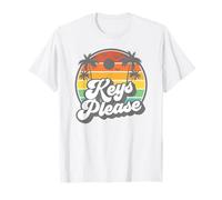 Keys Please Retro Florida Puesta del Sol Palmera Playa Vacaciones Camiseta