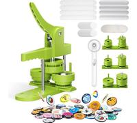 KEYSAFER Máquina para hacer chapas Button Maker 58+32+25mm DIY Button Press Machine Pin Badge Making Kit con 300 piezas de botones de plástico y cortadores de círculos