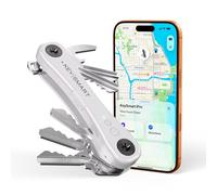 KeySmart iPro - Localizador de llaves con sonido, soporte para llaves, compatible con Apple Find My App, organizador de llaves, rastreador compacto sin desorden, batería recargable (hasta 14 llaves