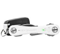 KeySmart Pro | Llavero compacto con linterna LED y tecnología smart Tile. Busca tus llaves y móviles perdidos con Bluetooth (2-10 llaves, Blanco)