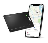 KeySmart SmartCard - Tarjeta de seguimiento de cartera, compatible con Apple Find My App, buscador de artículos GPS delgado recargable para etiqueta de equipaje, bolso, pasaporte, seguimiento