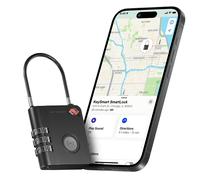 KeySmart SmartLock - Candado inteligente con rastreador, aprobado por la TSA, compatible con Apple Find My, GPS Bluetooth, batería reemplazable no recargable (Pack de 1)