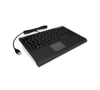 KeySonic ACK-540U+ USB QWERTY Inglés del Reino Unido Negro - Teclado (Mini, Alámbrico, USB, Interruptor de Membrana, QWERTY, Negro)