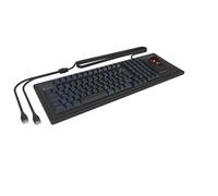 KeySonic KSK-8202ELU-T (DE) ・Teclado mecánico de tamaño Completo con Gran trackball・QWERTZ DE Layout, (61102)