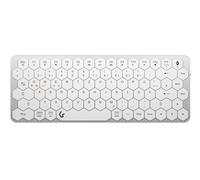 KEYSONIC 61010 - Teclado, Bluetooth, compacto, plateado/blanco