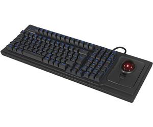 KeySonic TAS KSK-8202ELU-T - Teclado Trackball, diseño Estadounidense, Color Negro