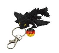 KEYSPACE Llavero dragón impreso 3D dragón móvil colgante dragón, Negro , Talla única
