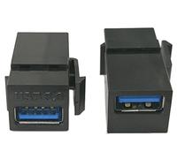 Keystone Jack USB 3.0 Inserta,zdyCGTime (Lote de 2) adaptadores USB 3.0 Hembra a Conector Hembra para Placa de Pared Salida Panel-Black