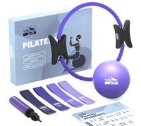 Keystone Peak Kit Pilates en Casa con Anillo de 14", Pelota, 4 Bandas de Resistencia, Póster de Ejercicios y Bolsa - Pilates Accesorios para Tonificar y Fortalecer Cuerpo Completo