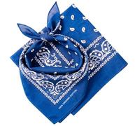 Keystone Peak KP Bandana Azul Real - 100% Algodón & Fibra Natural - Pañuelo Cabeza Hombre y Mujer Sin Poliéster - Suave, Resistente & Lavable - Bandana Hombre y Mujer - Unisex & Niños - 2 Pack