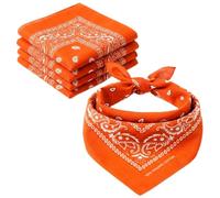 Keystone Peak KP Bandana Naranja - 100% Algodón & Fibra Natural - Pañuelo Cabeza Hombre y Mujer Sin Poliéster - Suave, Resistente & Lavable - Bandana Hombre y Mujer - Unisex & Niños - 5 Pack
