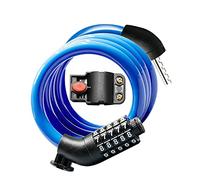 KEYSTP Cable de bloqueo de bicicleta con combinación, combinación de 5 dígitos reajustable de alta seguridad, antirrobo, bloqueo de scooter con soporte de montaje para bicicletas y scooters (azul)