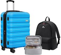 KEYTANG Zebra - Maleta ligera y rígida expandible con ruedas giratorias con cerradura TSA