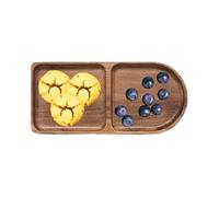 Keyubria Bandeja De Madera,Portaobjetos con Divisor para Organizar | Bandeja De Acacia con Secciones para Servir - para Snacks Frutas Verduras Pan Frutos Secos Cocina Hogar