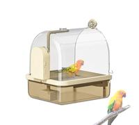 Keyubria Baños para Jaulas De Aves,Baño para Cacatúa NINFA - Bañera Automática Soporte Percha Dos Modos Parque Aviario Exhibición Interior Exterior