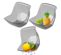 Keyubria Colador Y Escurridor De Drenaje Para La Cocina - Juego De Organizador Multiusos De 3 Piezas | Para Canasta De Lavado De Cocina - Para Casera Preparación De Alimentos Frutas Verduras