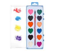 Keyubria Juego de Pinturas Acuarelas Corazón,Materiales de Dibujo Lavables | Suministros para Pintura | para Niños Niñas Principiantes Aula Hogar Cumpleaños Día de San Valentín Reuniones