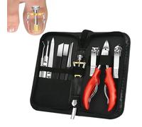 Keyubria Kit de cortador de uñas, juego de cortadores de uñas,Kit de recorte de uñas de acero inoxidable 10x | Herramientas de profesional con estuche, cuidado personal para viajes al aire libre