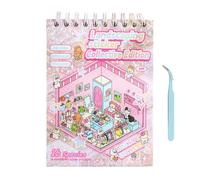 Keyubria Libro De Pegatinas De Escenas,Crea Tus Propias Tiendas Y Casas | Libro Creativo Con Adhesivos Decorativos Para Niños Escuela Hogar Viajes Juego Preescolares Adultos