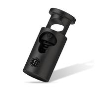 KeyUnity Cierre de cordón de Titanio KB02, Cierre de cordón de Resorte de un Solo Agujero para Mochilas, Bolsos, Cordones de Zapatos y Ropa (KB02BK)