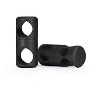 KeyUnity Conector de llavero giratorio de titanio KA07, 2 uds., conector de llave giratorio de 360° antienredos para mosquetón y anillos divididos (negro)