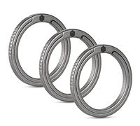 KeyUnity KA08 Juego de llavero plano de aleación de titanio, anillo dividido de empuje lateral de anilla llavero 33mm Fácil acceso a llaves mosquetón linternas (3L)…