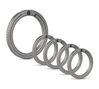 KeyUnity KA11 Juego de llavero plano de aleación de titanio, anillo dividido de empuje lateral de 33mm 17,5 mm Fácil acceso a llaves, mosquetón, linternas, cuchillos, de perro (1L +4S)…
