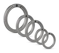 KeyUnity KA12 Juego de Llavero Plano de aleación de Titanio, Anillo Dividido de Empuje Lateral de Anilla Llavero 33mm 25mm 17,5 mm Fácil Acceso a Llaves, mosquetón (1L+2M+2S)…
