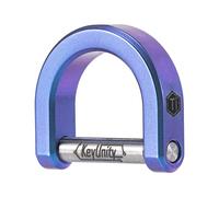 KeyUnity KA17 - Grillete de titanio con anillo en D, anillo en forma de U con tornillo en cierre de herradura para llavero de coche, accesorios para llavero (Bleu, M)