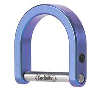 KeyUnity KA17 - Grillete de titanio con anillo en D, anillo en forma de U con tornillo en cierre de herradura para llavero de coche, accesorios para llavero (Bleu, L)
