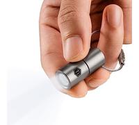 KeyUnity KF03 Nano linterna de titanio, pila de botón LR44, 100 lúmenes, 5 W, linterna LED Keychian para transporte diario (KF03 arenado)