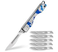 KeyUnity KK01LD Titanium Folding Knife, Utility EDC Pocket Knife with #24 Replaceable Blade, for Outdoor Hunting, Camping, Fishing, Hiking for Men & Women (Laser Digital)
