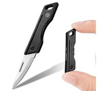 KeyUnity KK06BK Mini navaja de bolsillo de titanio para transporte diario: hoja plegable afilada, herramienta EDC liviana para acampar, hacer caminatas y actividades al aire libre