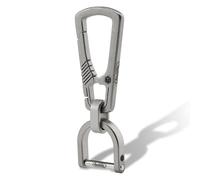 KeyUnity KM17SW Clip de llavero con mosquetón EDC de titanio con anillo en D, Soporte para Llavero con mosquetón de liberación rápida para hombres