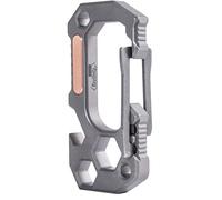 KeyUnity KU01 Clip de mosquetón de Titanio Multiherramienta de Bolsillo con Llave Hexagonal, Soporte para Brocas, abridor de Botellas, Soporte para Llaves, Herramienta EDC Multifuncional para Hombre