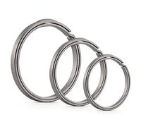 KeyUnity Llavero KA19 para Llavero, Anillo Dividido de Titanio 22/27/33 mm Llavero Plano Redondo de Empuje Lateral para Hombre y Mujer (1L+1M+1S)…
