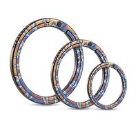 KeyUnity Llaveros planos de titanio KA02HF, anillo dividido de empuje lateral de 33/25/17,5 mm para llavero, mosquetón, linterna, cuchillo1L + 1M + 1S