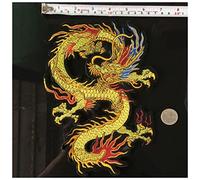 KEYVOR Parche de Apliqué de Tela, 1 Pedido, Rojo, Fantástico Navideño, Iron-On, Dragón, Algodón