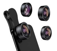 KEYWING Kit de Objetivos 3 en 1 Ojo de pez 198 + Lente Gran Angular 120 + 20x Macro para iPhone, Samsung, Android